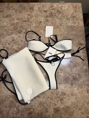 triangl swimwear White Bikini with Black Trim